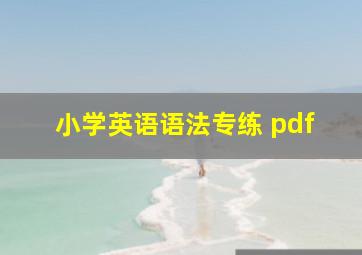 小学英语语法专练 pdf